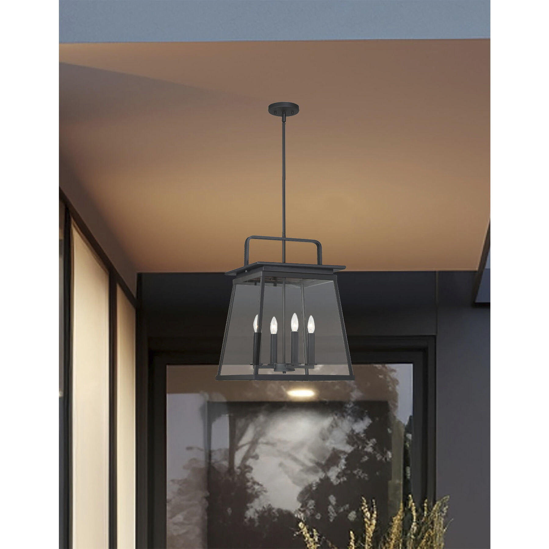 Great Outdoors Isla Vista 4 Light 16 inch Coal Outdoor Hanging