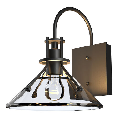 Henry 1 Light 10.5 inch Coastal Black Outdoor Sconce in Clear, Small