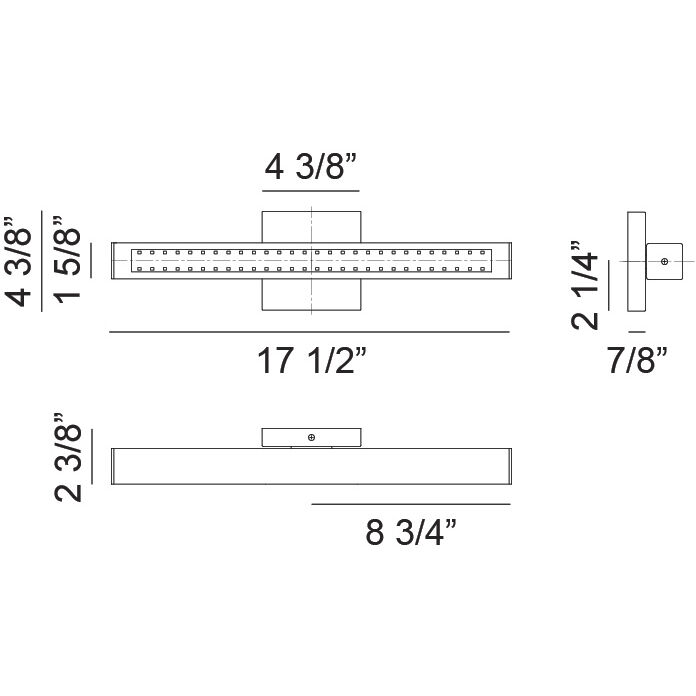 Karadene LED 17.5 inch Matte Black Bath Vanity Light Wall Light