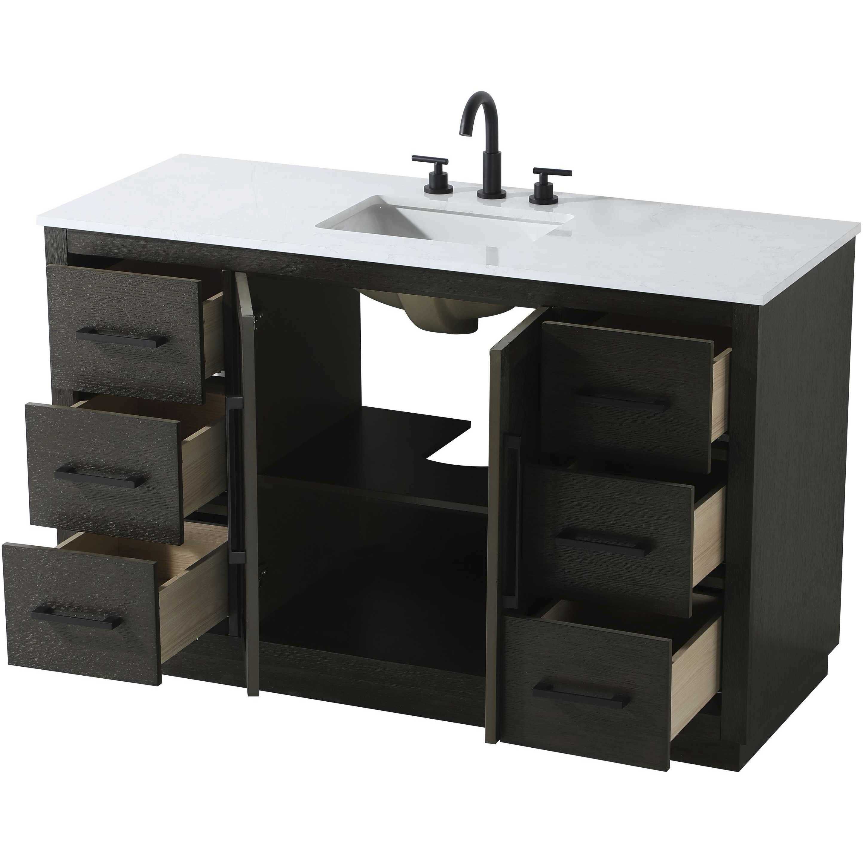 Chase 54 X 34 inch Chocolate Oak Bathroom Vanity Cabinet