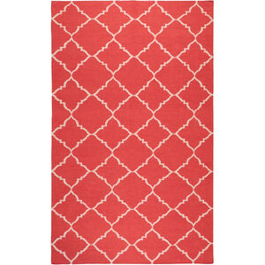 Frontier 96 X 60 inch Bright Red, Ivory Rug