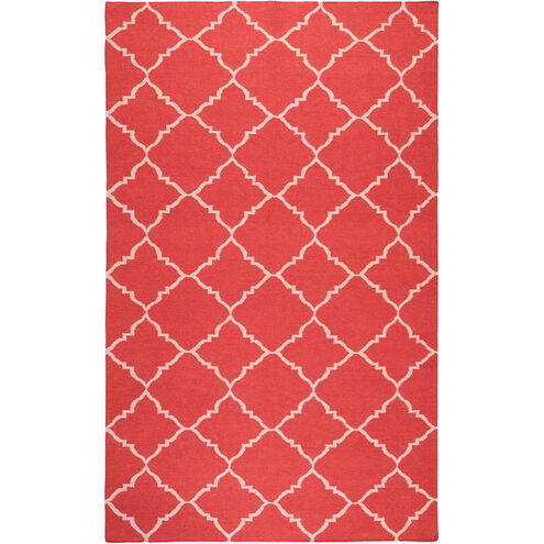 Frontier 96 X 60 inch Bright Red, Ivory Rug