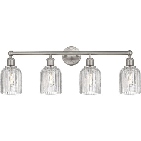 Bridal Veil 4 Light 32 inch Satin Nickel Bath Vanity Light Wall Light in Clear