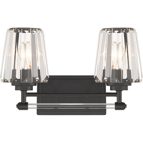 Garnet 2 Light 16 inch Black Bathroom Vanity Light Wall Light