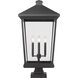 Beacon 4 Light 32 inch Black Outdoor Pier Mounted Fixture