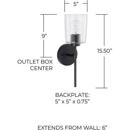 Greyson 1 Light 5 inch Matte Black Sconce Wall Light