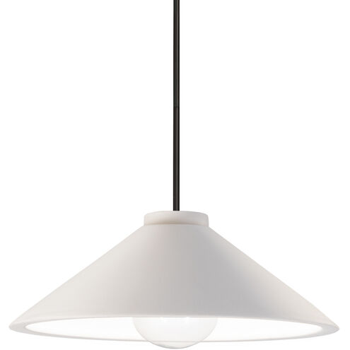 Radiance Collection 1 Light 11 inch Bisque with Matte Black Pendant Ceiling Light in Rigid Stem Kit, Incandescent
