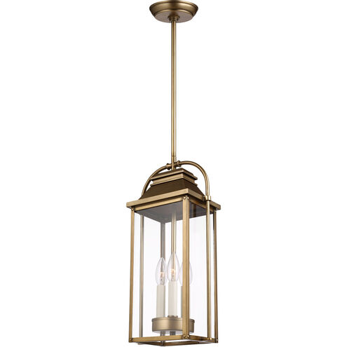 Sean Lavin Wellsworth 3 Light 8.5 inch Painted Distressed Brass Outdoor Pendant