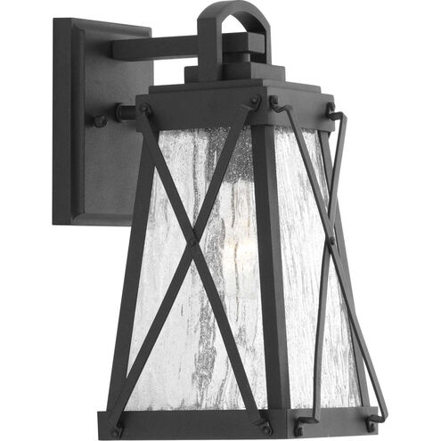 Creighton 1 Light 12 inch Textured Black Outdoor Wall Lantern, Small, Design Series