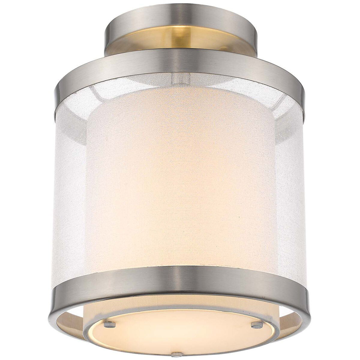 Lux 1 Light 8 inch Brushed Nickel Pendant/Semi-Flush Ceiling Light