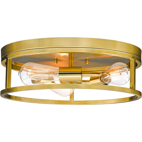 Canada 3 Light 16 inch Gold Flush Mount Ceiling Light