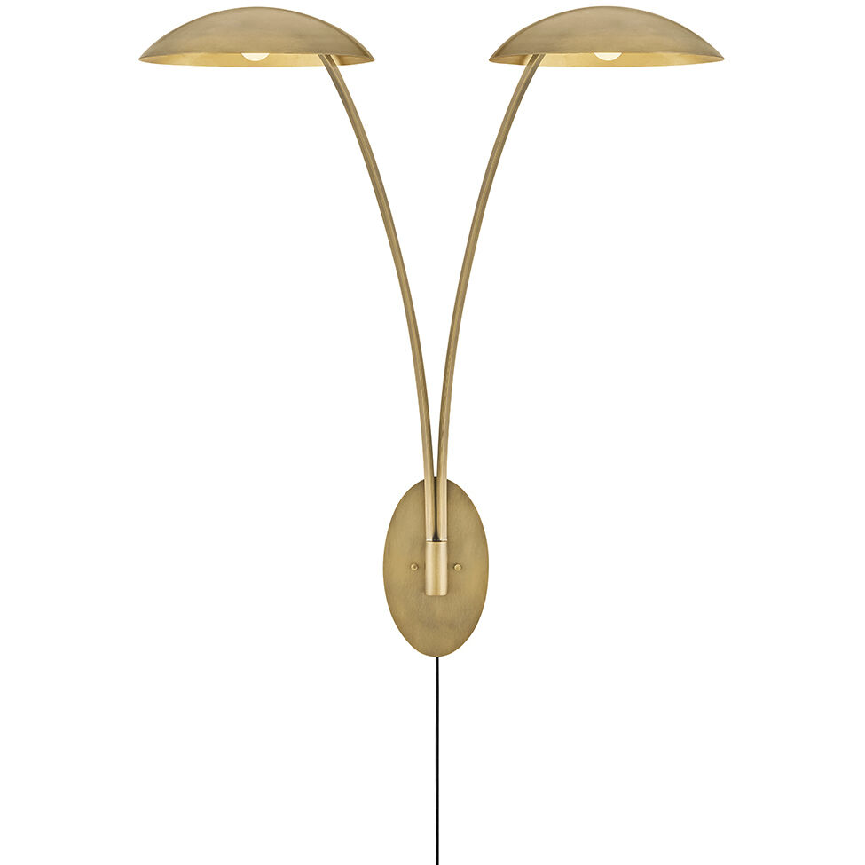 Glenn Sconce Wall Light in Heritage Brass with Gold Leaf