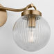 Drew & Jonathan Preston 2 Light 16 inch Satin Brass Bath Vanity Wall Light in Standard