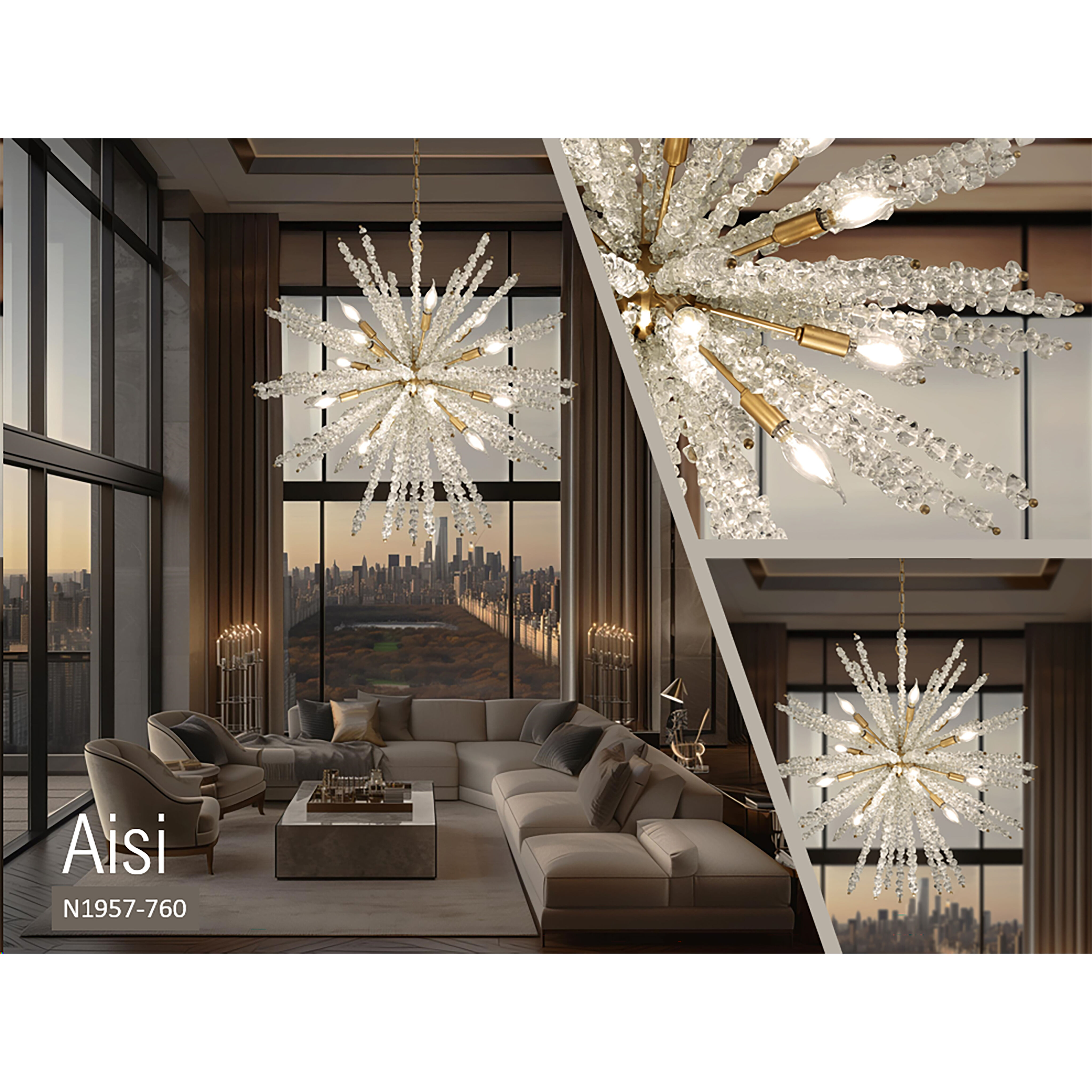 Aisi 16 Light 36 inch Fawn Gold Pendant Ceiling Light