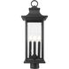 Tiberius 4 Light 25.25 inch Black Outdoor Post Mount Fixture in Clear Seedy Glass