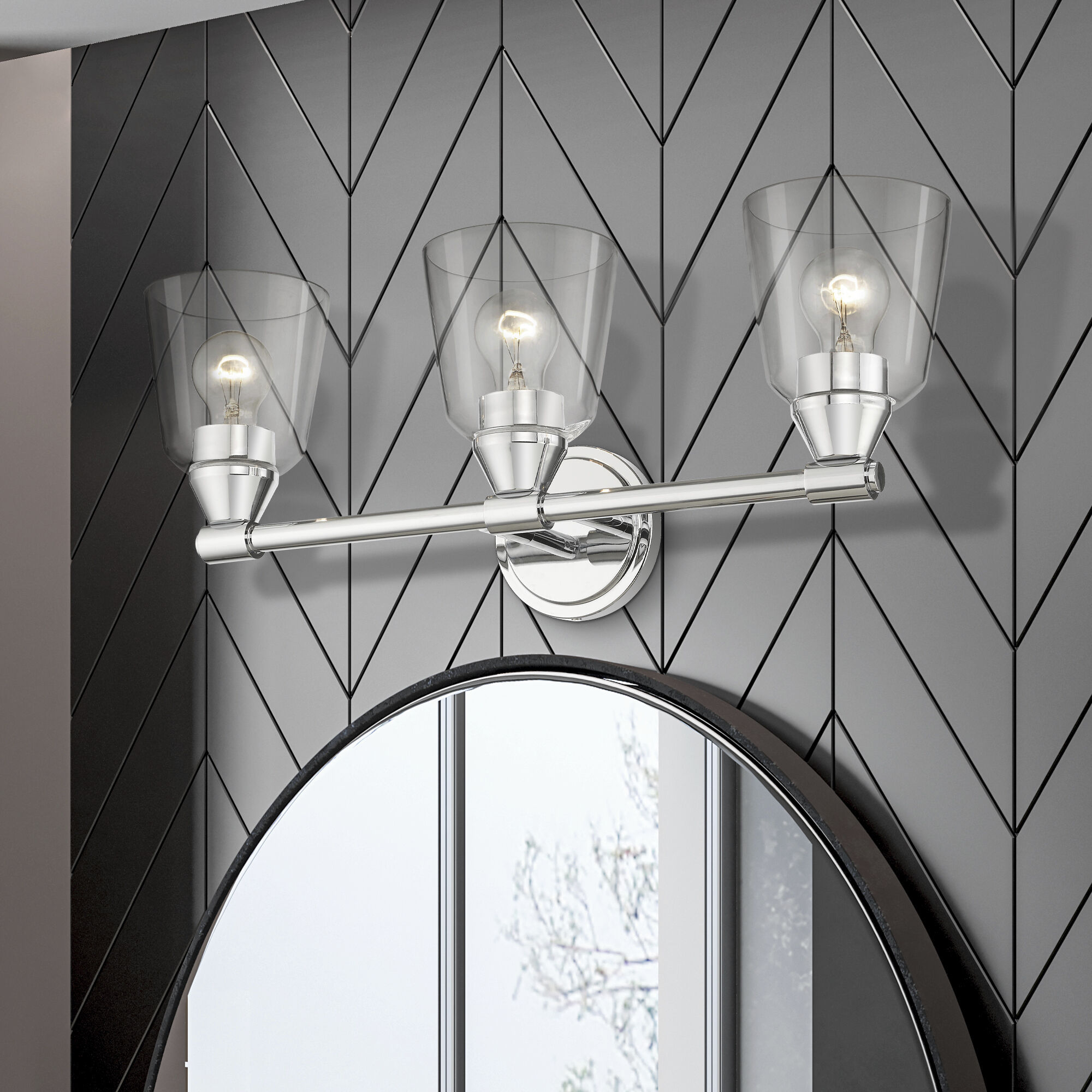 Catania 3 Light 23 inch Polished Chrome Vanity Sconce Wall Light