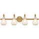 Adams 4 Light 32 inch Warm Brass Bathroom Vanity Light Wall Light