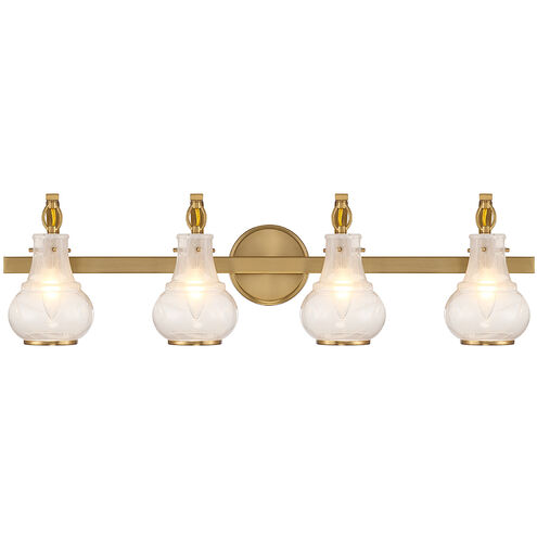 Adams 4 Light 32 inch Warm Brass Bathroom Vanity Light Wall Light