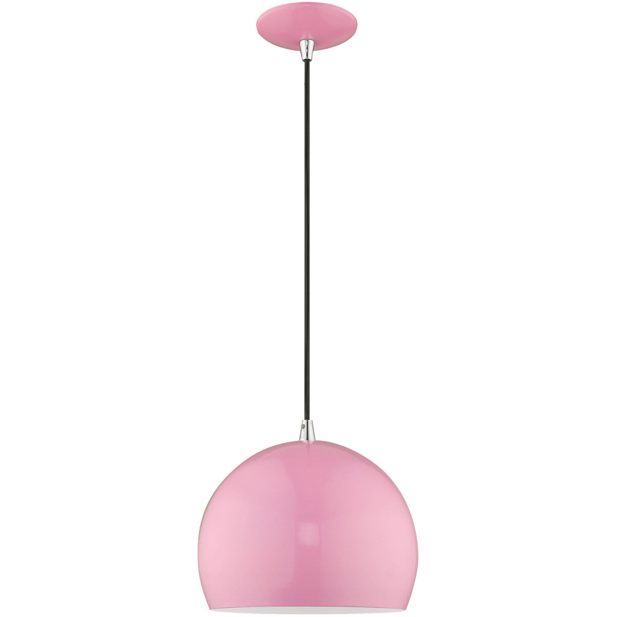 Allison 1 Light 10 inch Shiny Pink Mini Pendant Ceiling Light