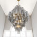 Addis 20 Light 31.5 inch Aged Brass Chandelier Ceiling Light in Smoke