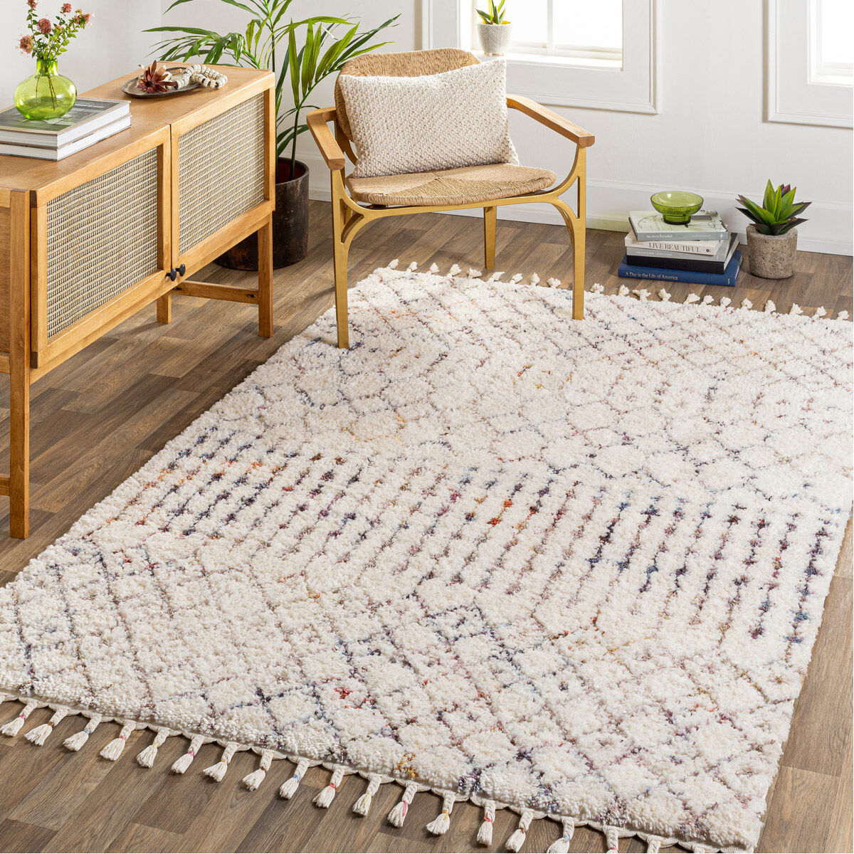 Guarderia 120 X 94 inch Light Grey Rug, Rectangle