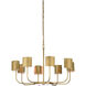Matthew Frederick International 8 Light 42 inch Antique Brass Chandelier Ceiling Light
