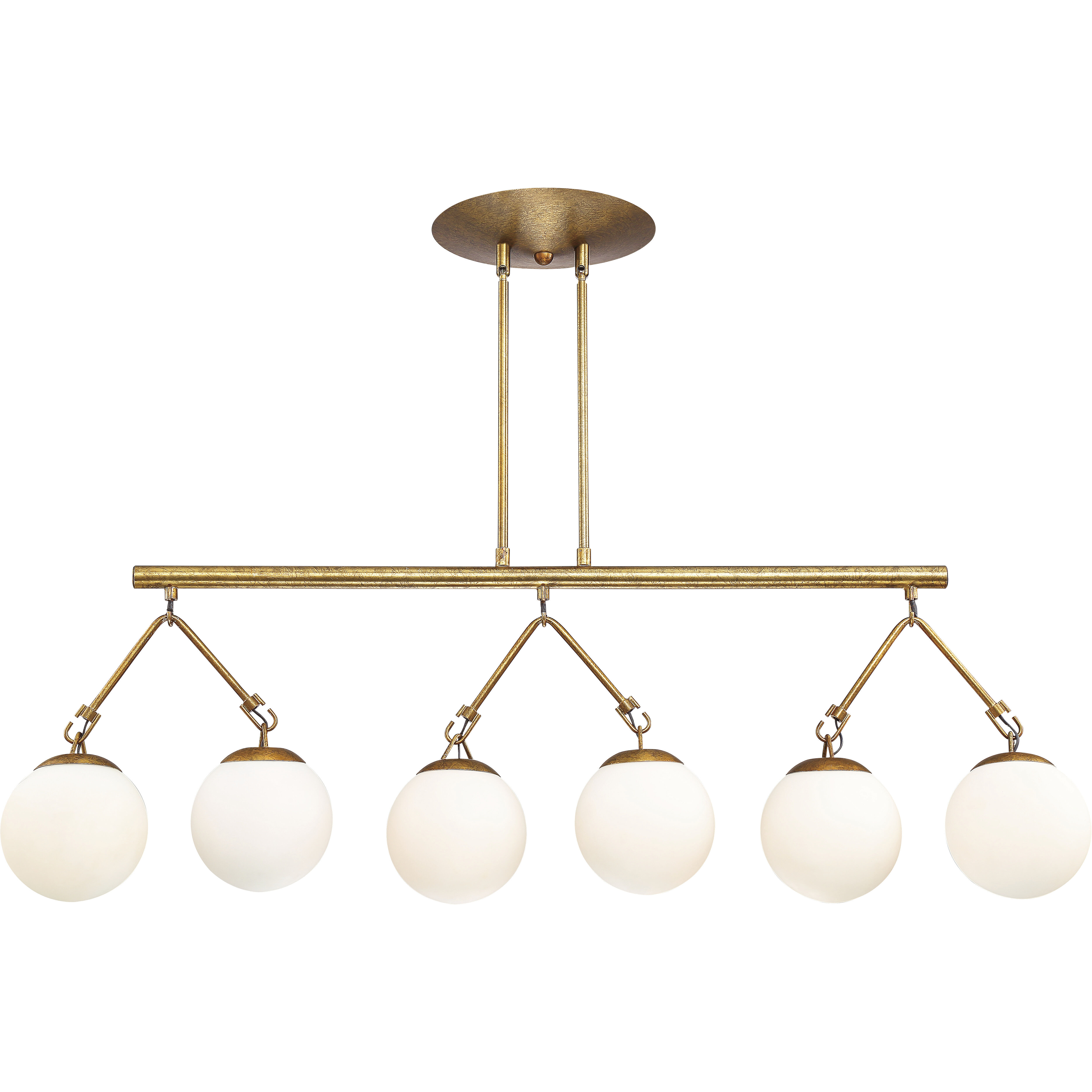 Orion 6 Light 45.25 inch Patina Aged Brass Island Light Ceiling Light