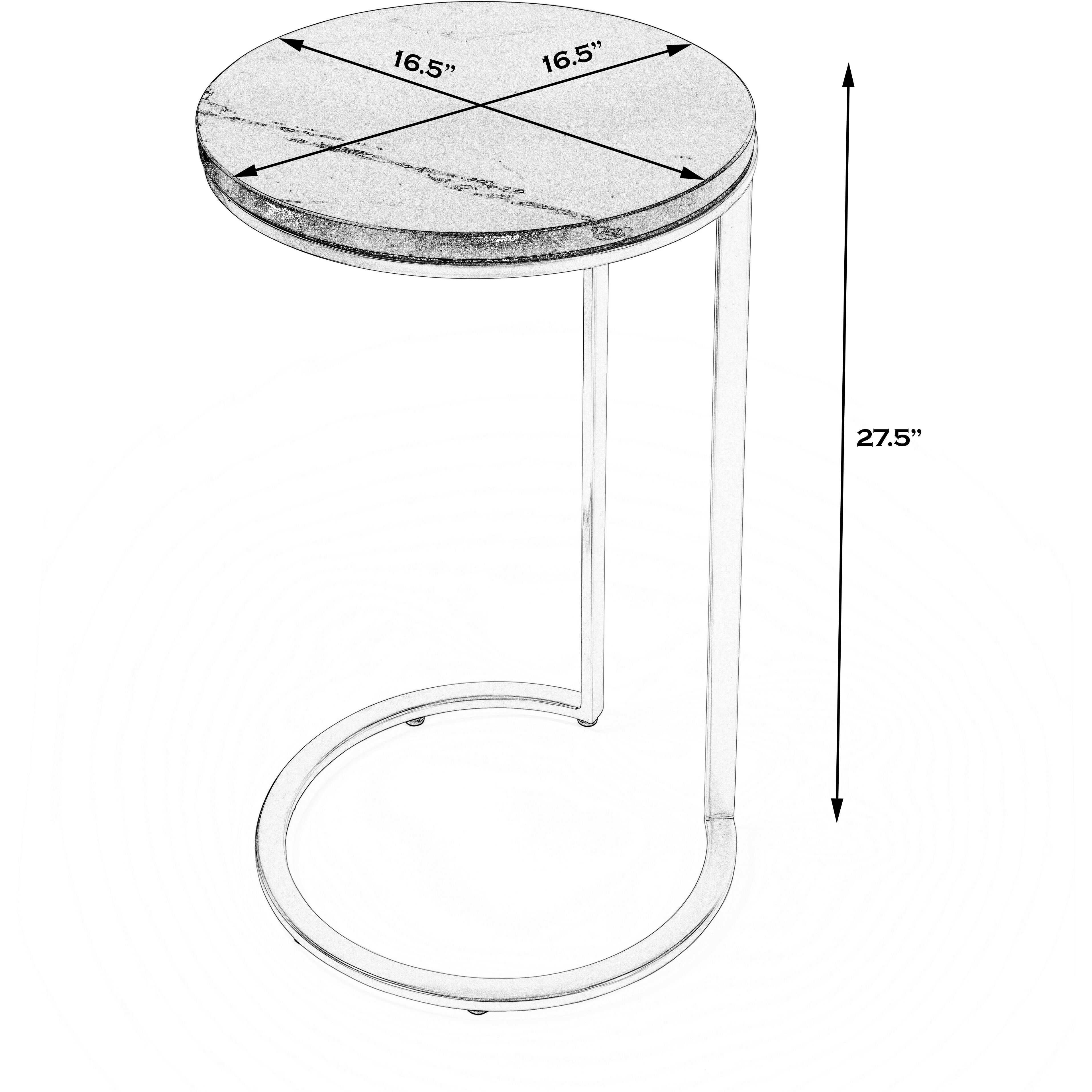 Shounderia Marble Side Table in Black