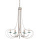 Harrow 6 Light 30.75 inch Contemporary Silver Leaf/Contemporary Silver/Clear Chandelier Ceiling Light