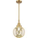 Beacon 1 Light 8 inch Satin Gold Mini Pendant Ceiling Light in Mercury Glass