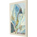Aqua Leaf Blue and Green and Turquoise and Yellow Framed Art