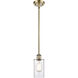 Ballston Clymer 1 Light 4 inch Antique Brass Pendant Ceiling Light in Incandescent, Clear Glass, Ballston