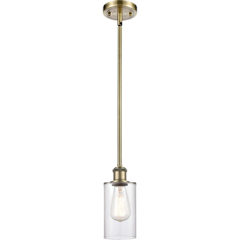 Ballston Clymer 1 Light 4 inch Antique Brass Pendant Ceiling Light in Incandescent, Clear Glass, Ballston