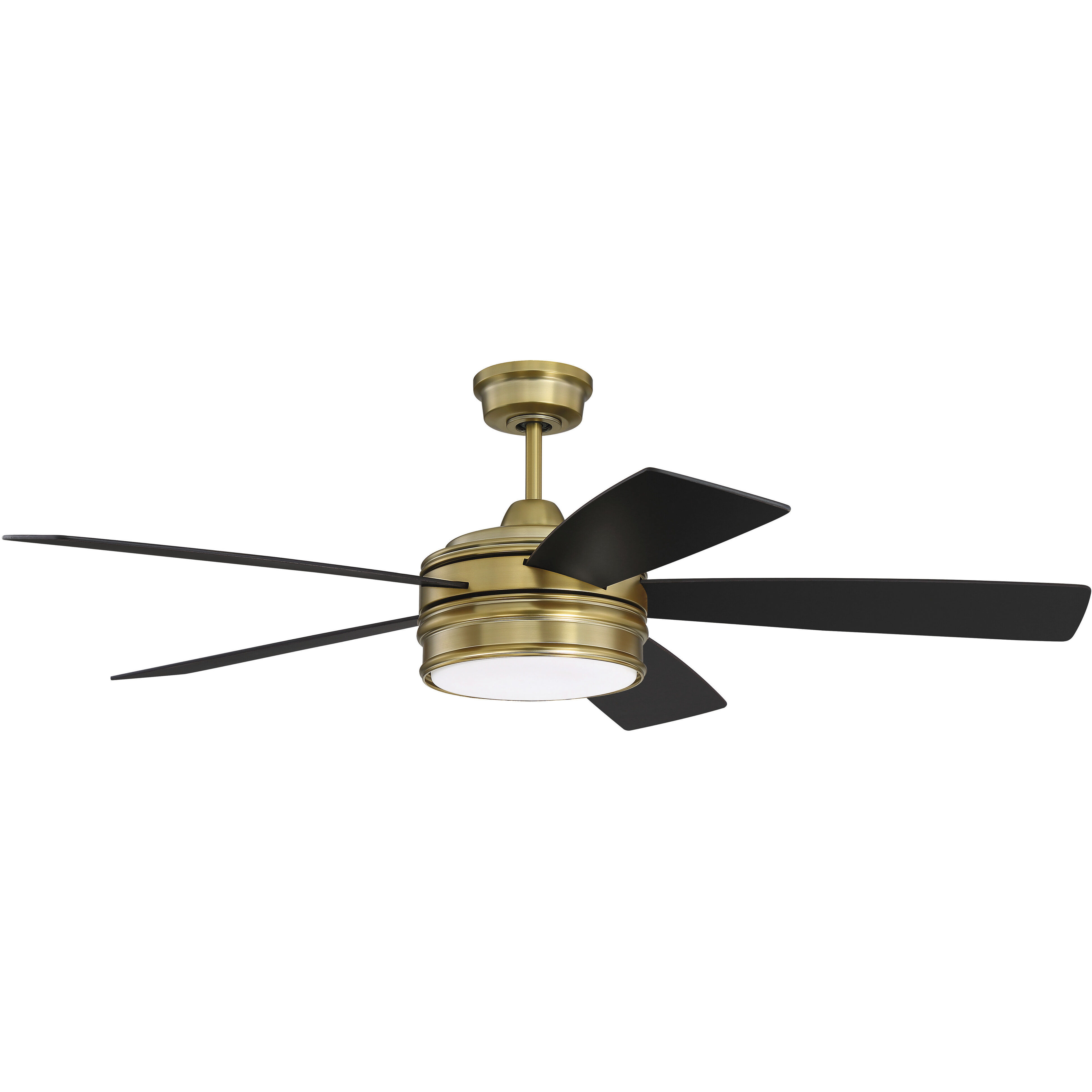 Braxton 52 inch Satin Brass with Flat Black/Mesquite Blades Ceiling Fan
