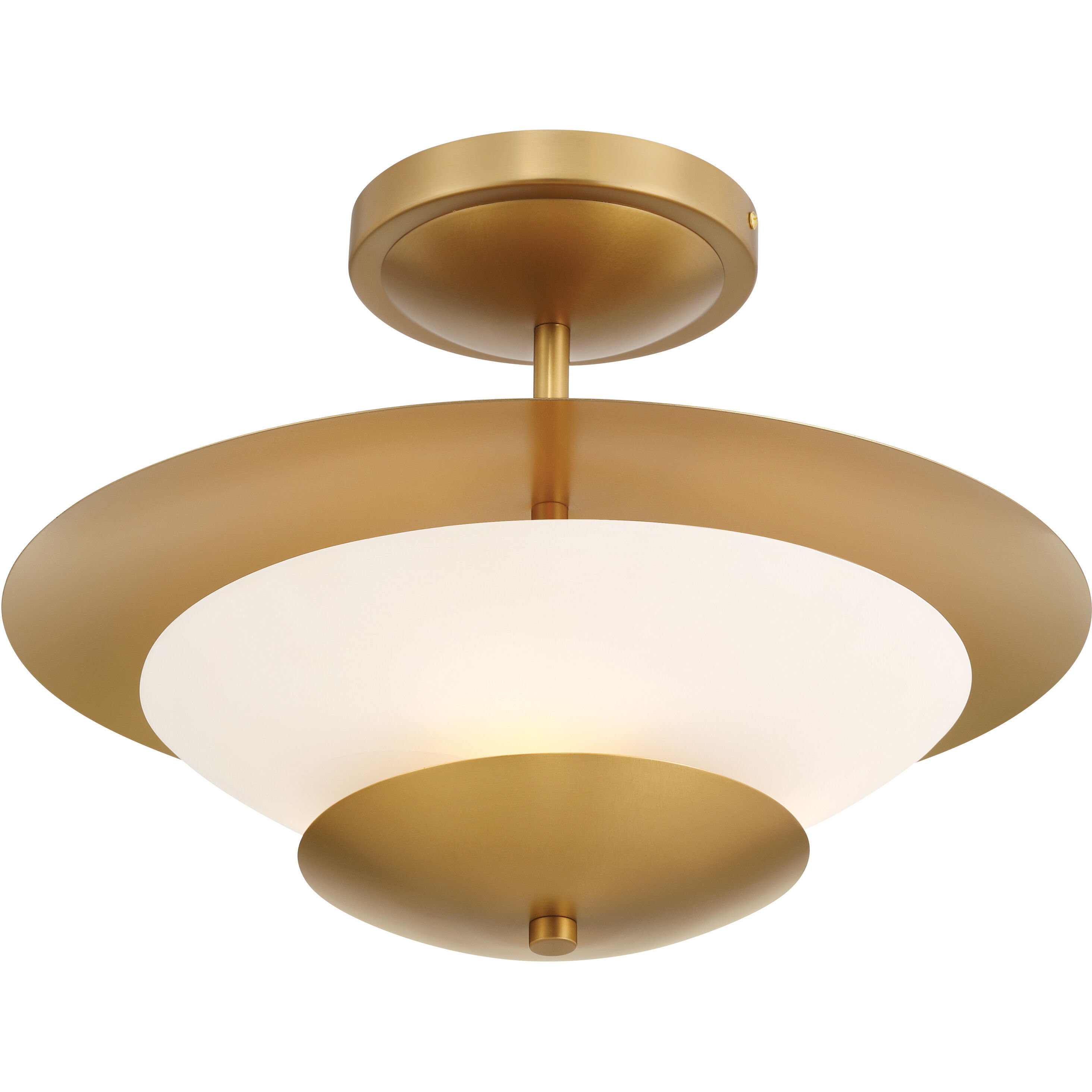 Solara 3 Light 18.25 inch Legacy Brass Semi Flush Ceiling Light