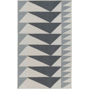 Renata 90 X 60 inch Gray and Gray Area Rug, Wool and Cotton