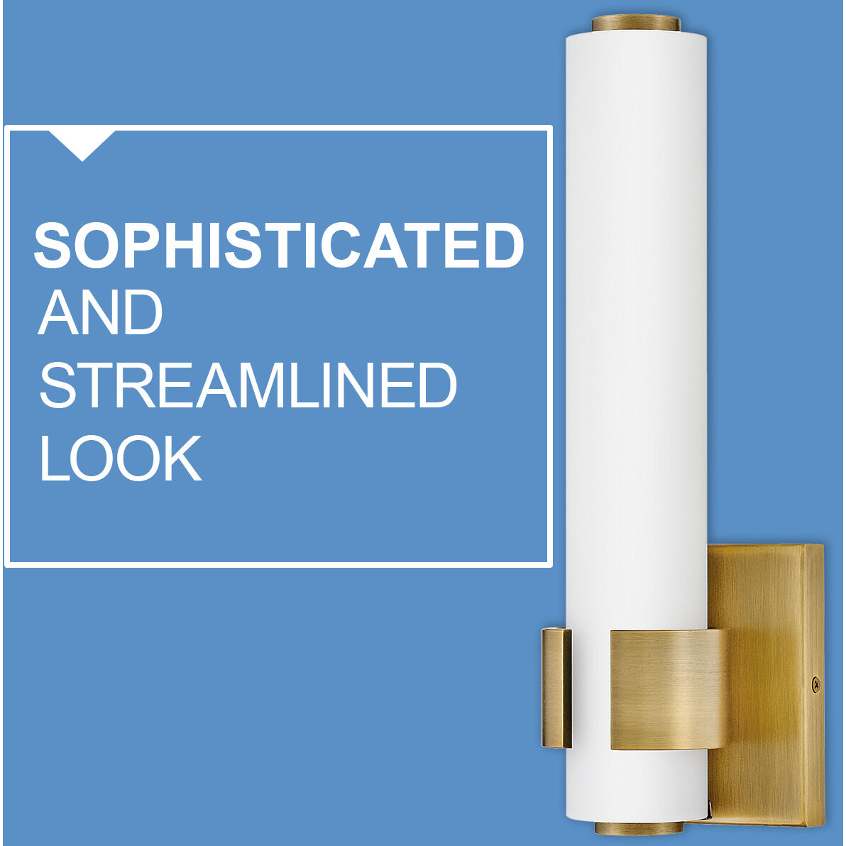 Aiden LED 5 inch Lacquered Brass Bath Light Wall Light, Vertical