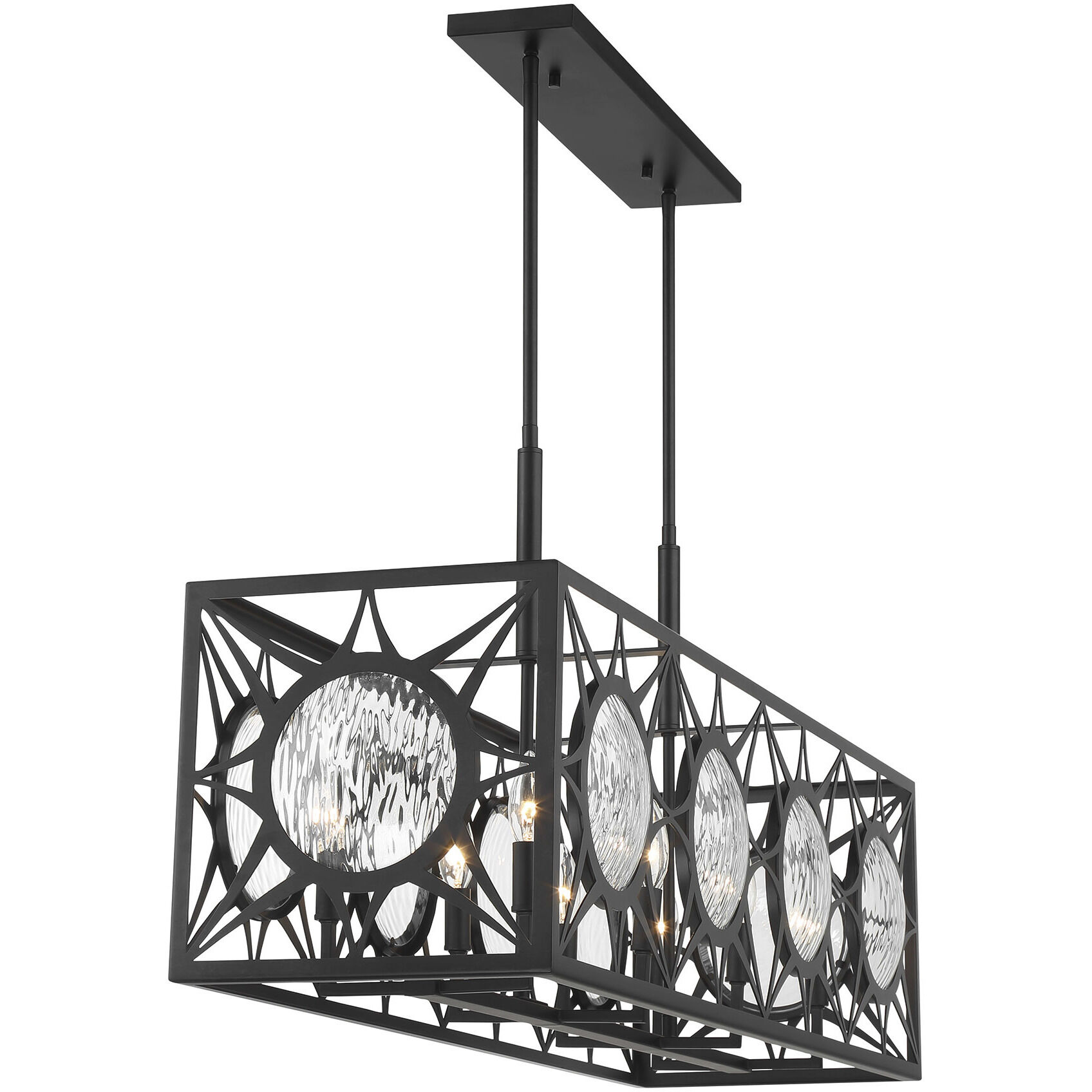 Balfour Linear Chandelier Ceiling Light in Matte Black