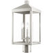 Nyack 3 Light 20 inch Brushed Nickel Outdoor Post Top Lantern
