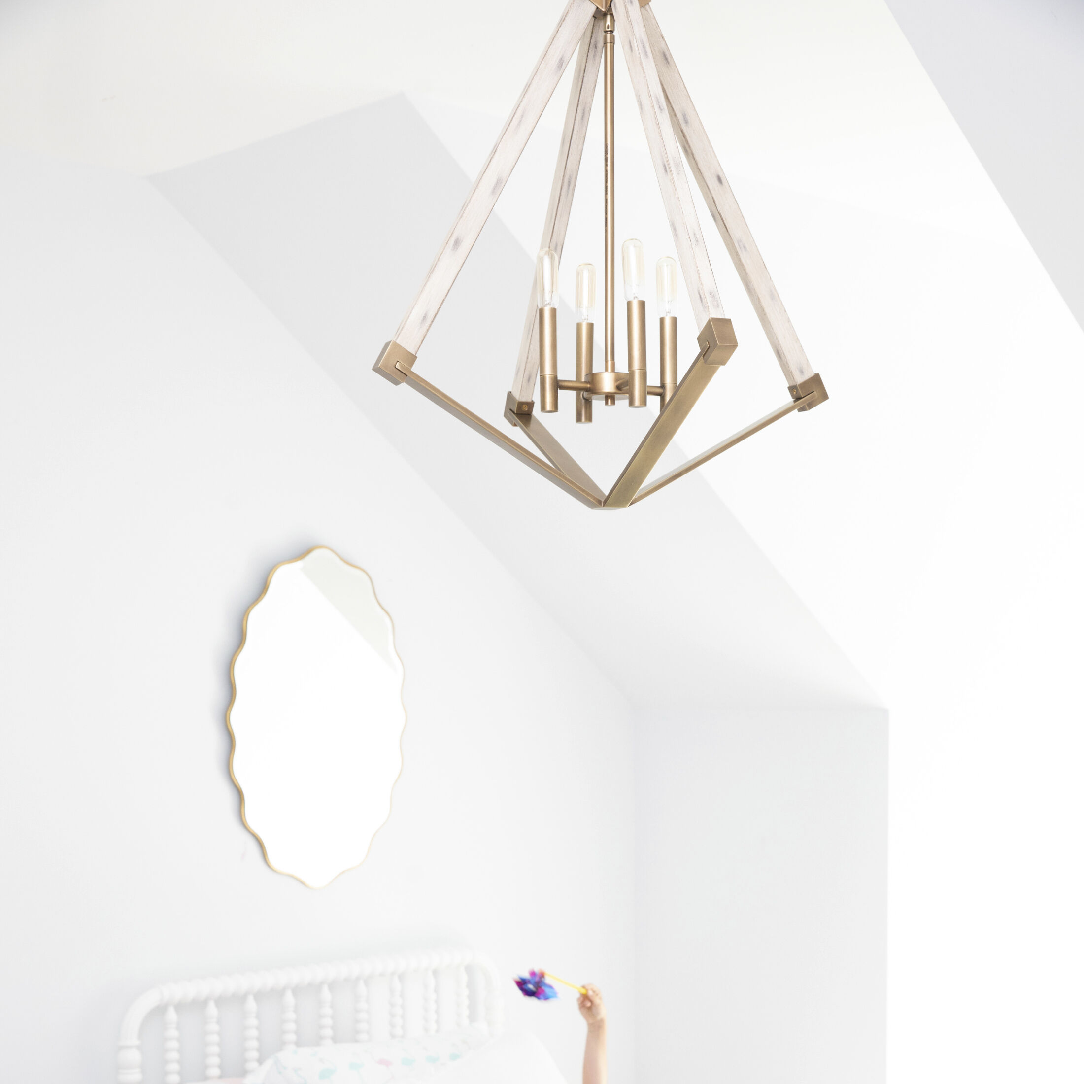 Viewpoint 4 Light 24 inch Weathered Brass Foyer Chandelier Ceiling Light