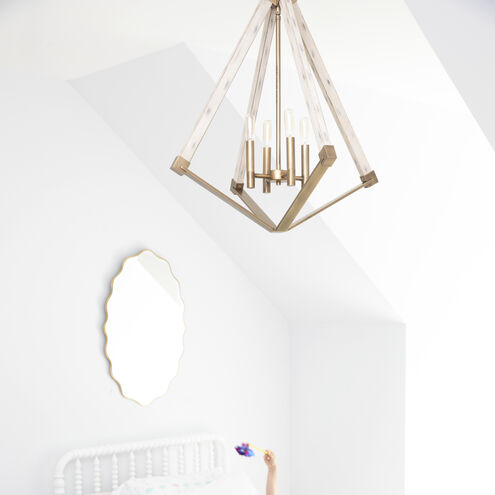 Viewpoint 4 Light 24 inch Weathered Brass Foyer Chandelier Ceiling Light