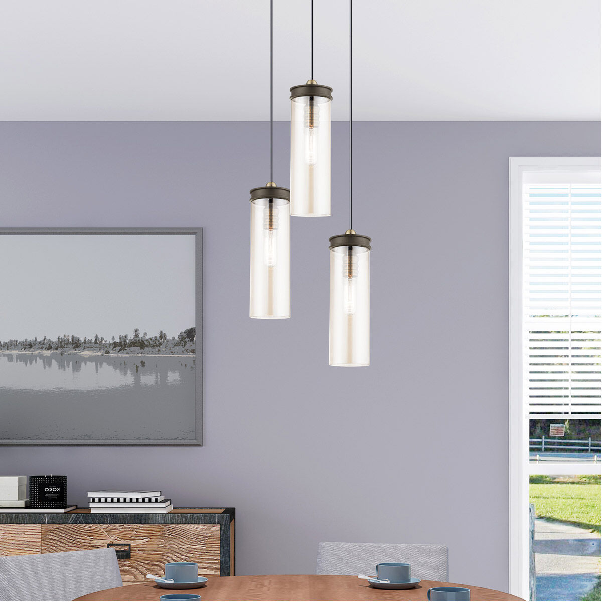 Art Glass 1 Light 5 inch Bronze Mini Pendant Ceiling Light