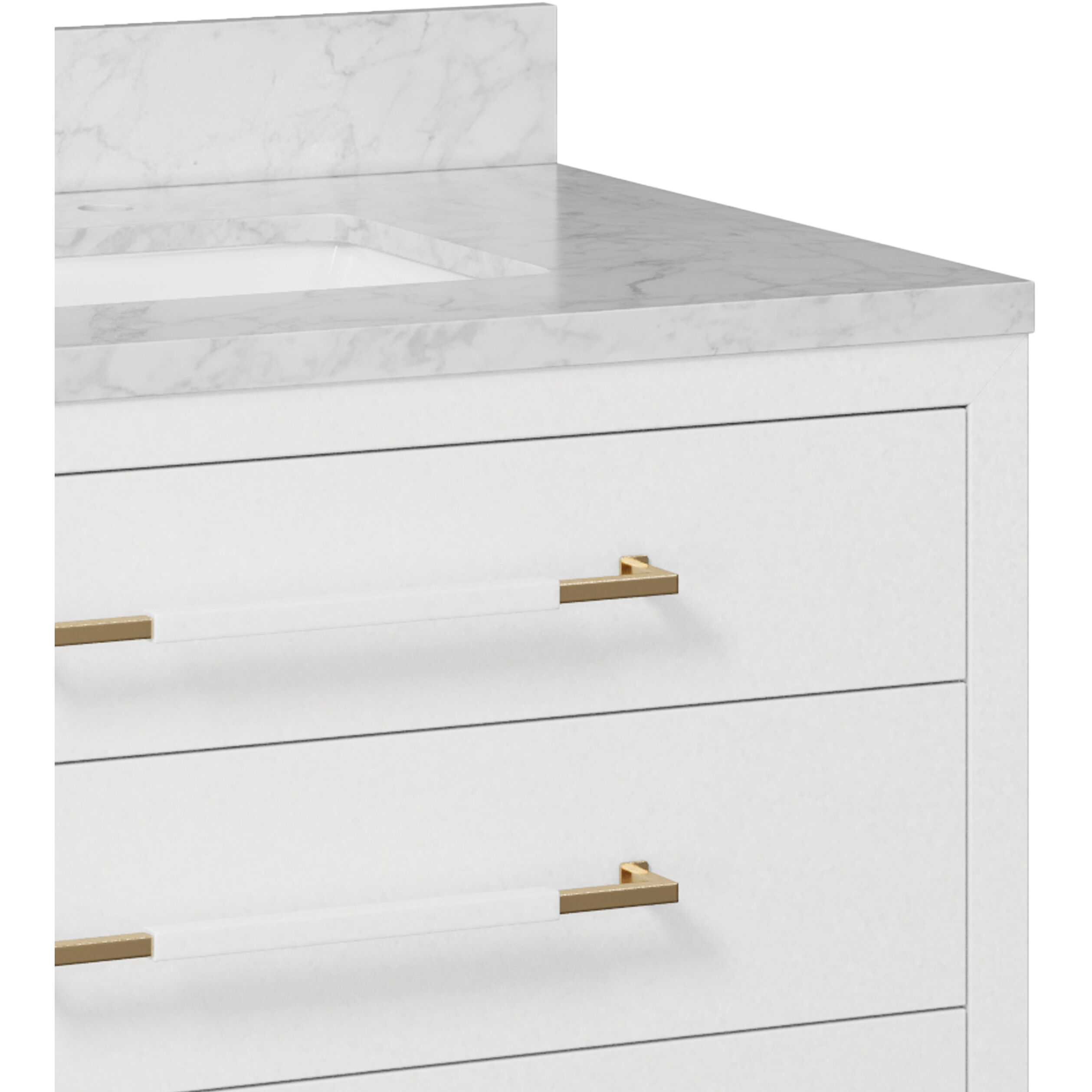Verona 36 X 34 inch Acrylic White/Natural/White/Champagne Vanity with Undermount Sink