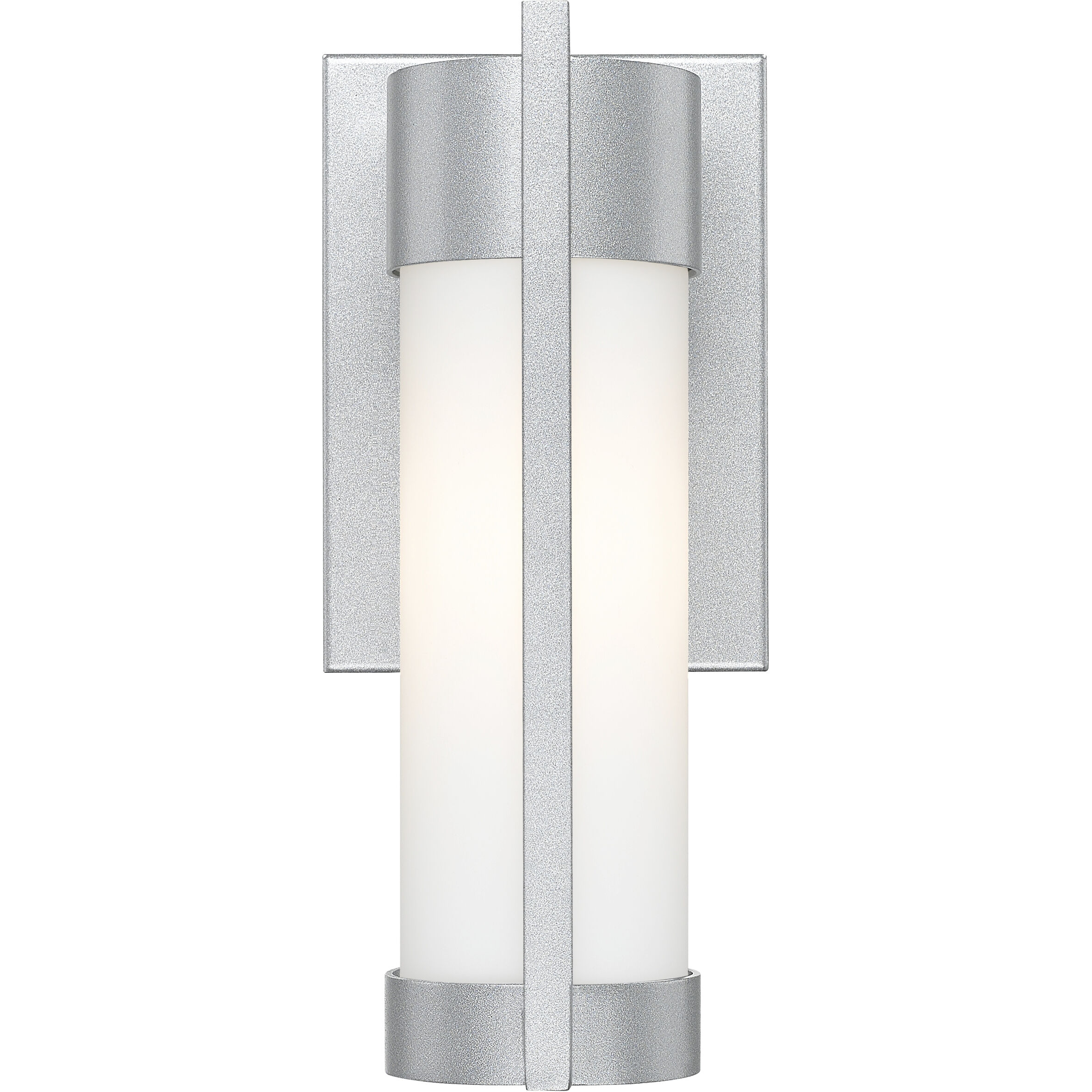 Stratford 1 Light 10.5 inch Silver Outdoor Sconce in White Glass