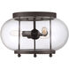 Farmhouse 3 Light 13 inch Oil Rubbed Bronze Outdoor Flush Mount