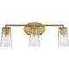 Sacremento 3 Light 24 inch Warm Brass Vanity Light Wall Light, Essentials