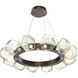 Gem LED 36 inch Flat Bronze Chandelier Ceiling Light in Amber, 2700K LED, Radial Ring