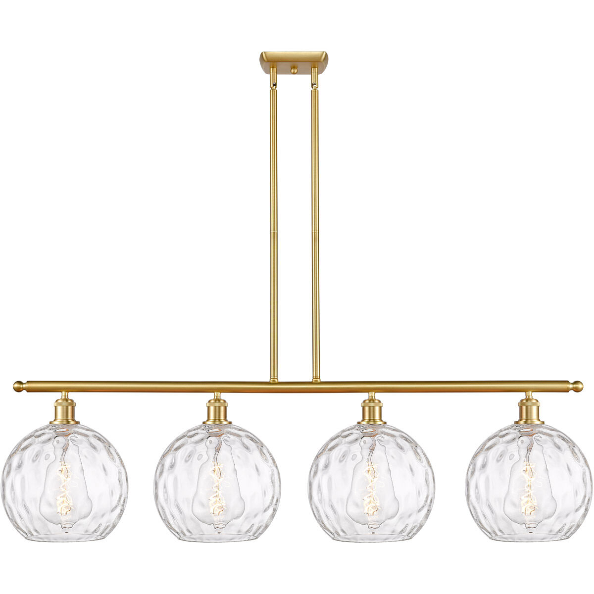 Ballston Athens Water Glass LED 48.25 inch Satin Gold Island Light Ceiling Light