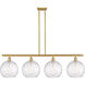 Ballston Athens Water Glass LED 48.25 inch Satin Gold Island Light Ceiling Light