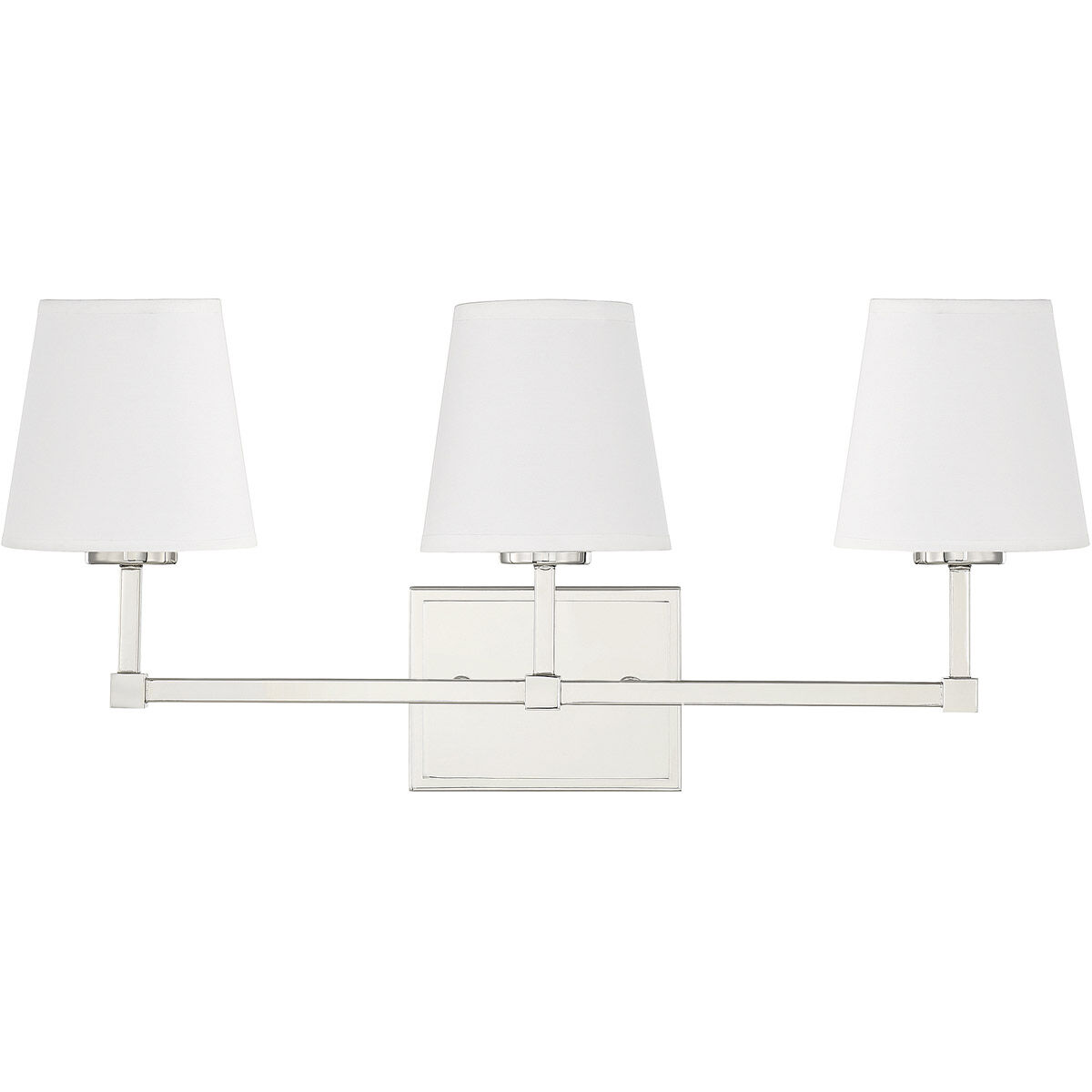 Contemporary 3 Light 24 inch Polished Nickel Bathroom Vanity Light Wall Light